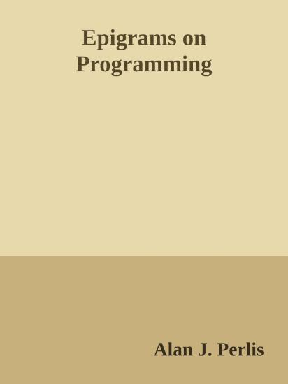 Epigrams on Programming