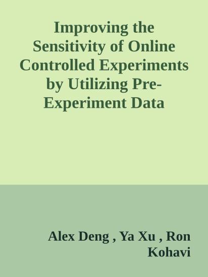 Improving the Sensitivity of Online Controlled Experiments by Utilizing Pre-Experiment Data