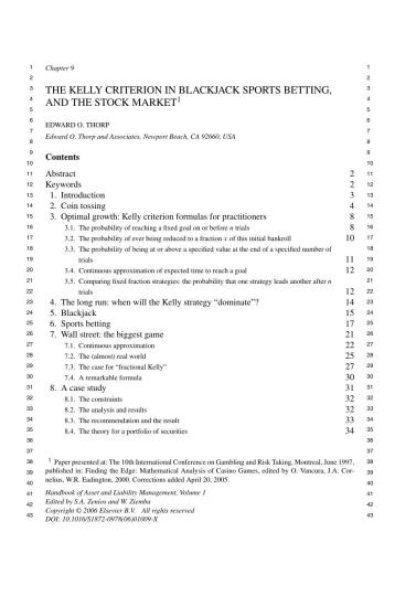 Kelly Criterion in Blackjack,Sports Betting, and the Stock Market