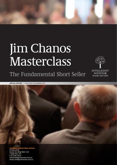 Jim Chanos Masterclass : the fundamental short seller