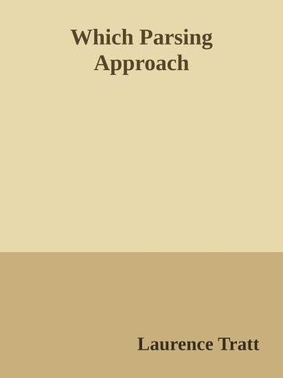 Which Parsing Approach