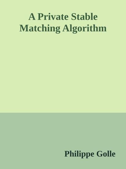 A Private Stable Matching Algorithm