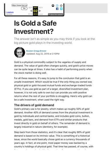 Gold : as an investment