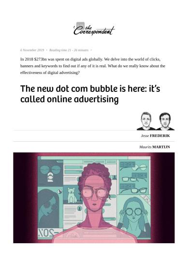 The new dot com bubble is here it’s called online advertising