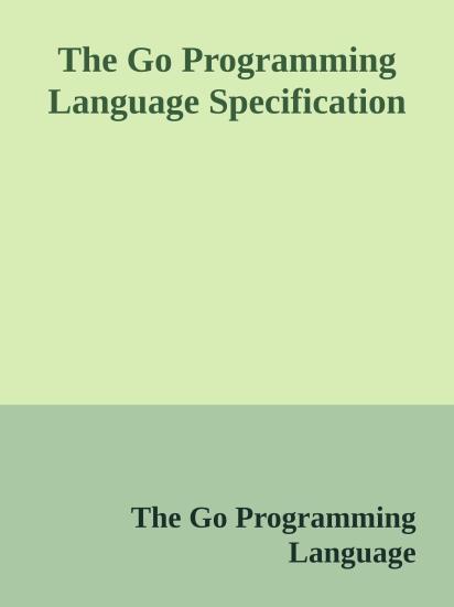 The Go Programming Language Specification