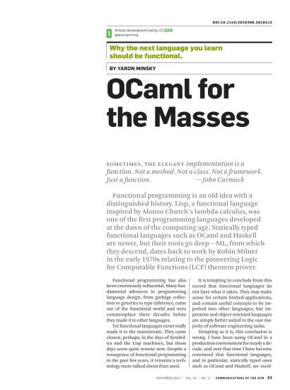 OCaml for the masses